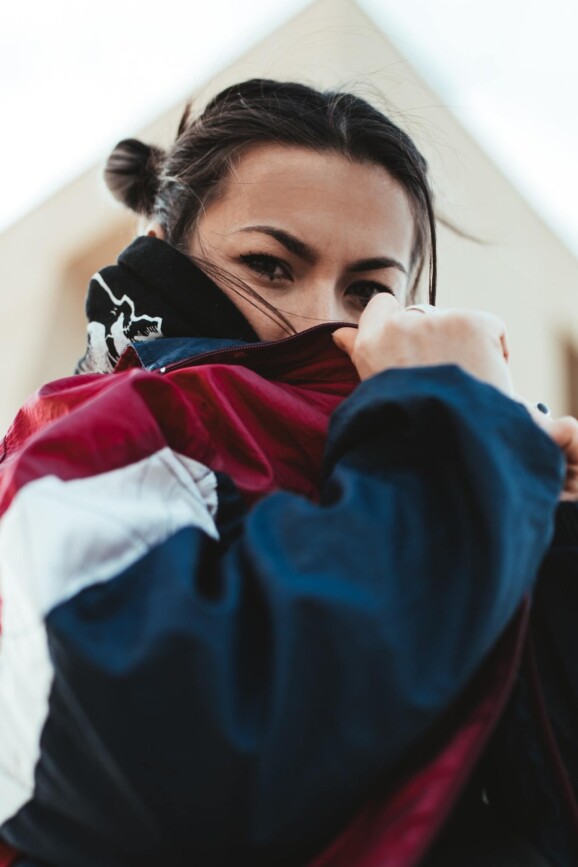 She has beautiful eyes.